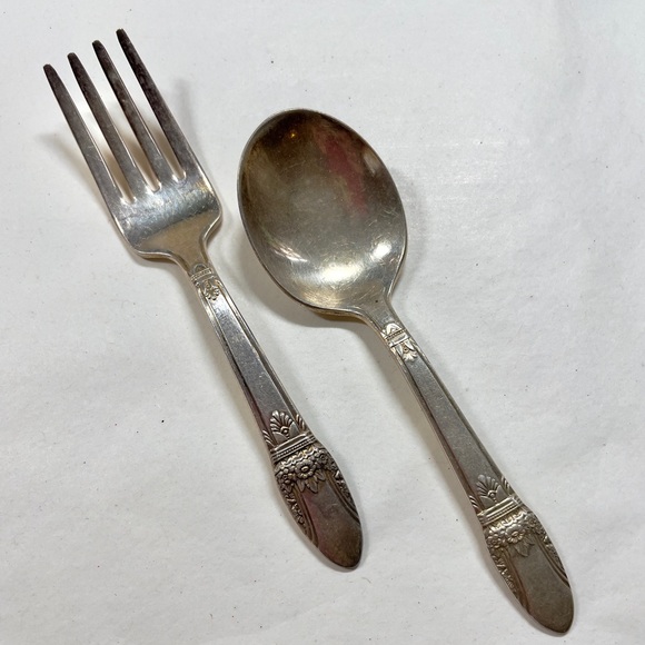 6-pc Vintage Silver Plate Nursery Forks and Spoons - Picture 14 of 16